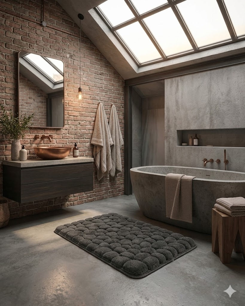 3D Cobblestone Bath Mat