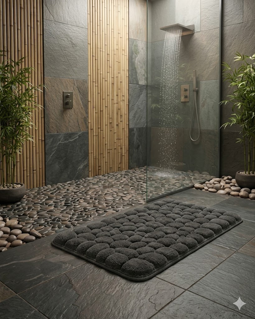 3D Cobblestone Bath Mat