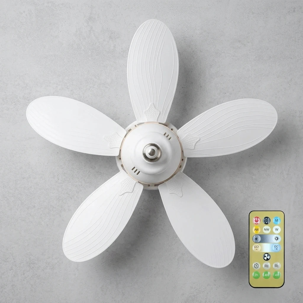 LED Ceiling Fan Light with Remote Control, Dimmable Ceiling Lamp for Bedroom & Living Room