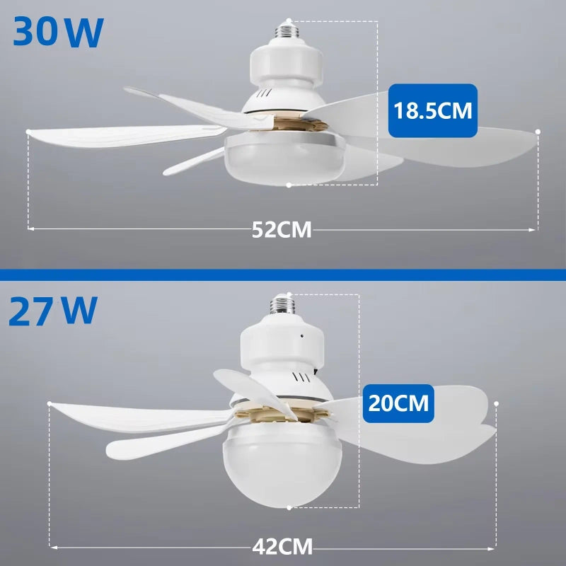 LED Ceiling Fan Light with Remote Control, Dimmable Ceiling Lamp for Bedroom & Living Room