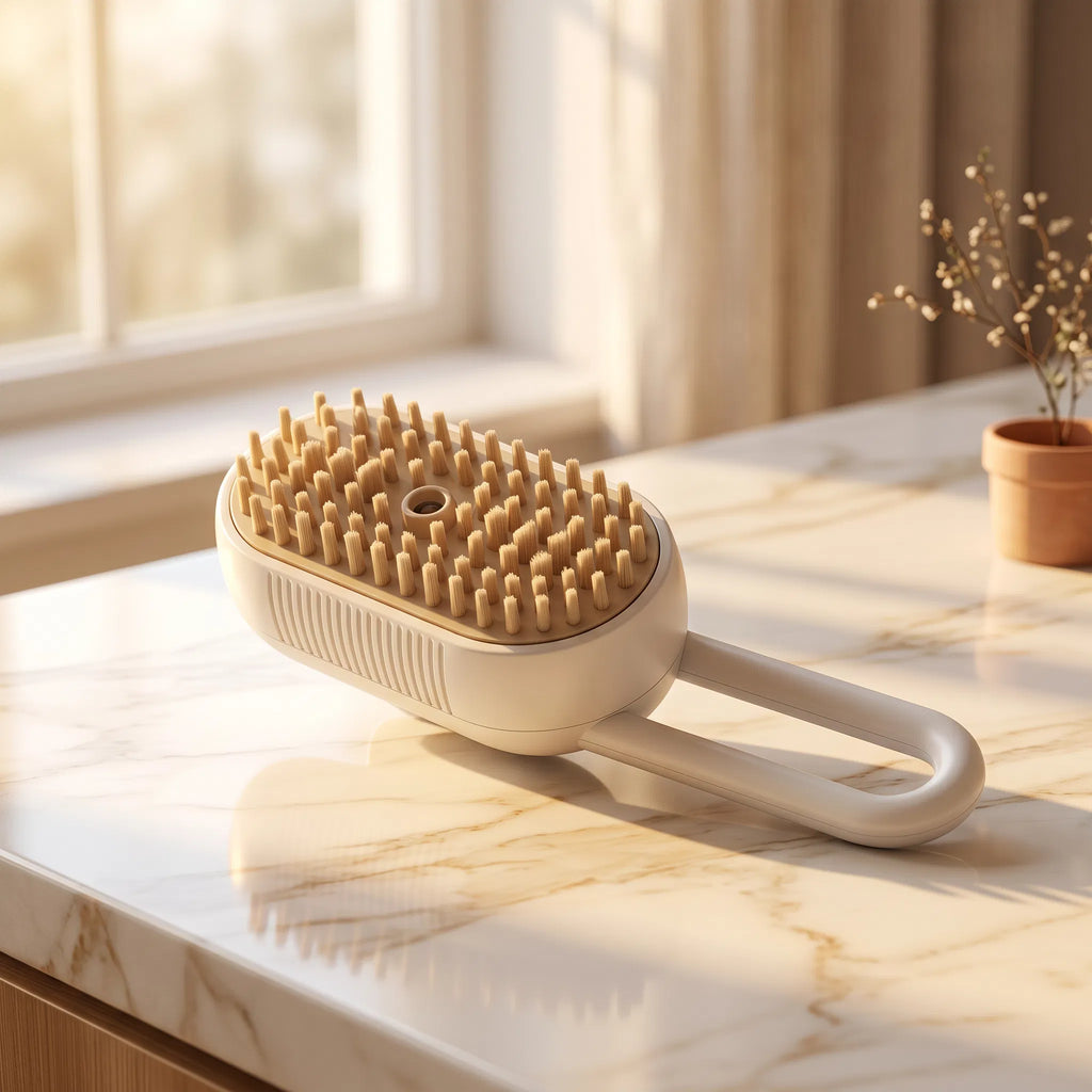 The Pawsitive Steam Brush: Luxury Pet Grooming & Massage for a Silky, Healthy Coat