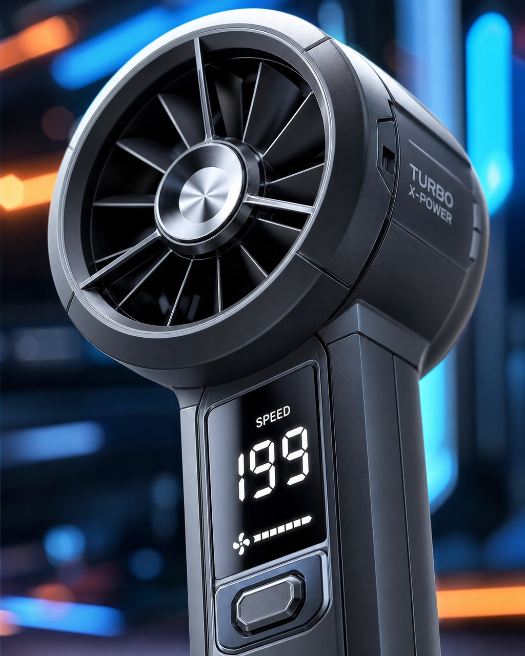Portable Handheld Turbo Fan – Rechargeable Mini Fan with Digital Display